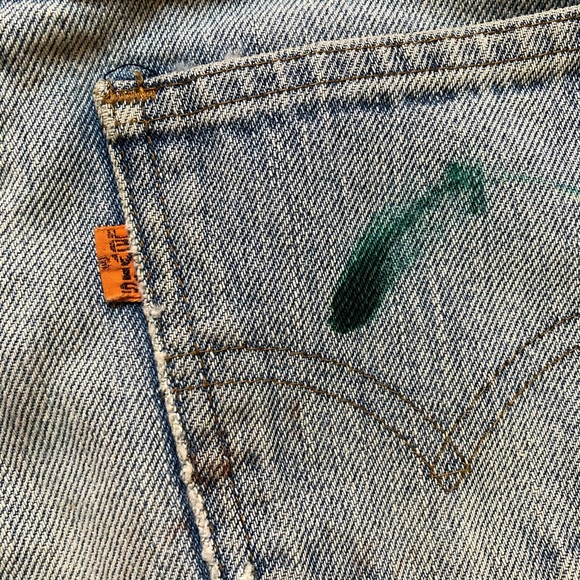 Vtg orange tab Levi’s shorts cut off jeans 80s - Picture 4 of 11